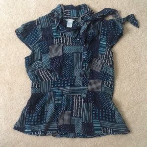 Odille Anthropologie silk top blouse